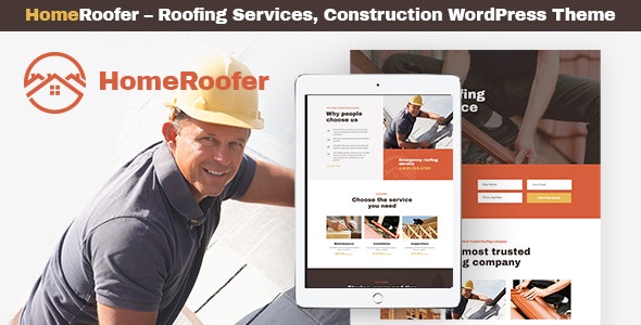 HomeRoofer | Roofing Company Services & Construction WordPress Theme