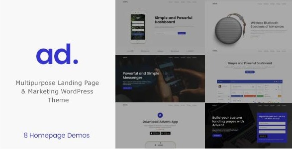 Advent - Marketing Landing Page WordPress Theme