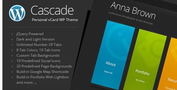Cascade - Personal vCard WordPress Theme