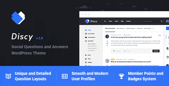 Discy - Social Questions and Answers WP Theme