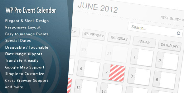 Wordpress Pro Event Calendar WordPress Plugin