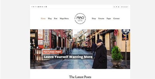 Miao - Fashion Magazine, News & Blog WordPress Theme
