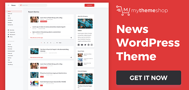 Mythemeshop - News -Clean & beautiful News wordpress Theme