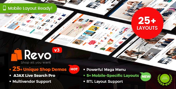 Revo - Multipurpose Elementor WooCommerce WordPress Theme (25+ Homepages & 5+ Mobile Layouts)