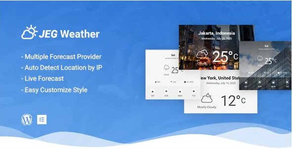 Jeg Weather Forecast WordPress Plugin - Add Ons for Elementor and WPBakery Page Builder