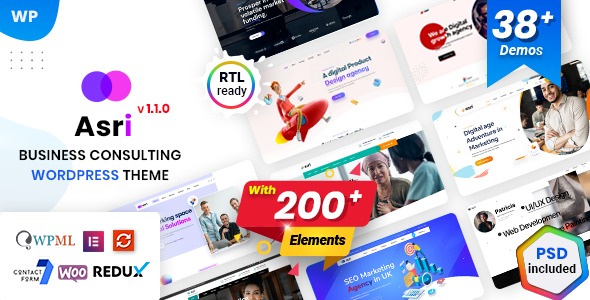 Asri  One Page Multipurpose Business WordPress Theme