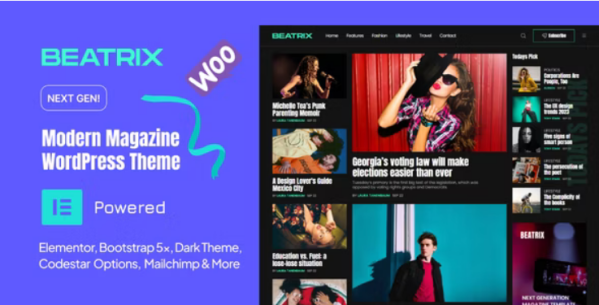 Beatrix  Modern Magazine WordPress Theme