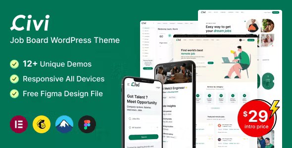 Civi - Job Board, Freelance Marketplace WordPress Theme