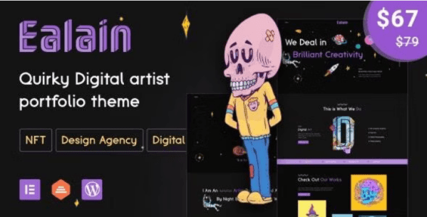 Ealain  Digital Artist Creative Portfolio WordPress Theme + Figma