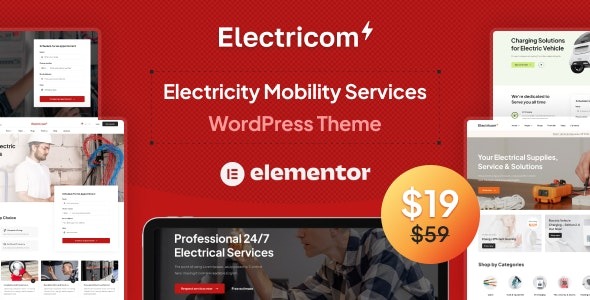 Electricom  Electricity Mobility Services WordPress theme