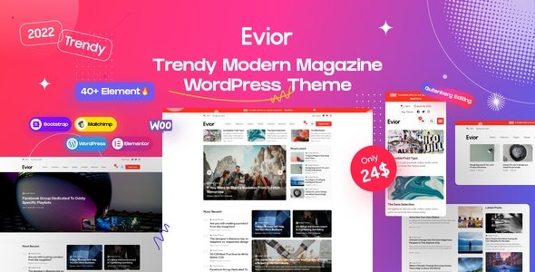 Evior  Modern Magazine WordPress Theme