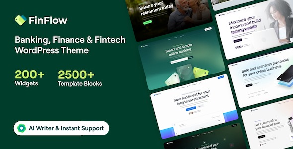 FinFlow  Banking, Finance & Fintech WordPress Theme