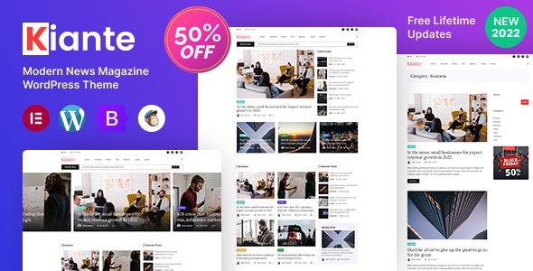 Kiante  Newspaper Magazine Blog Multi-Purpose Elementor WordPress Theme