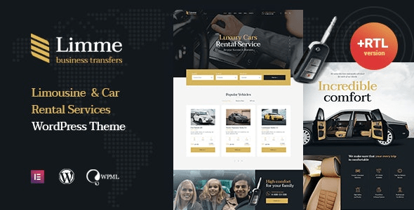 Limme  Limousine Transfers & Car Dealer WordPress Theme + RTL