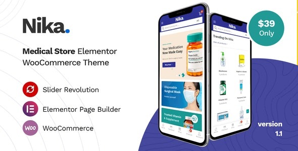 Nika  Medical Elementor WooCommerce Theme
