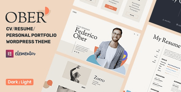 Ober  CV Resume WordPress Theme