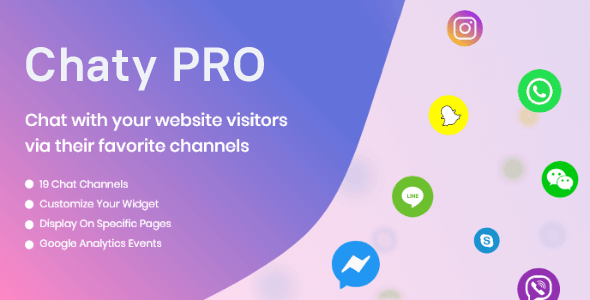 Chaty Pro - Floating Chat Widget, Contact Icons, Messages, Telegram, Email, SMS, Call Button
