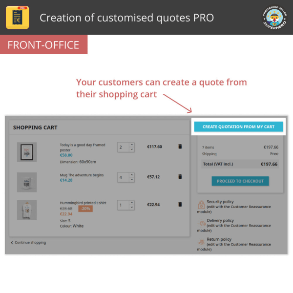 Creation of customised quotes PRO PrestaShop