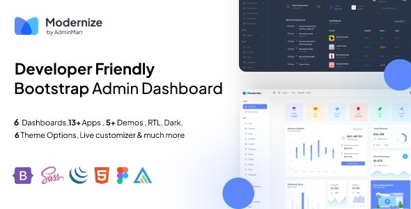 Modernize Bootstrap & React MUI Admin Dashboard