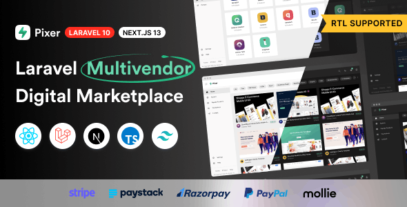 Pixer – React Laravel Multivendor Digital Marketplace