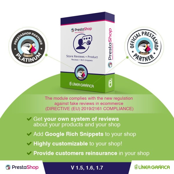 Store Reviews + Product Reviews + Google Rich Snippets Prestashop