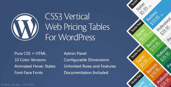 Vertical Web Pricing Tables for WordPress
