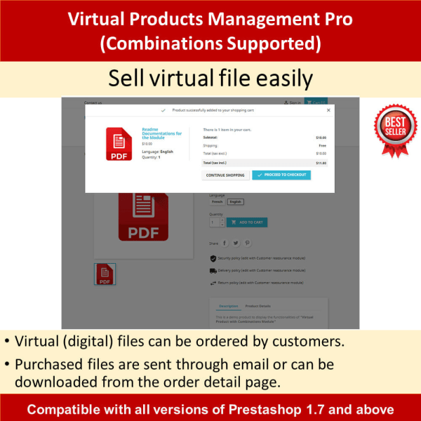 Virtual Products Management Pro Combinations Support PrestaShop