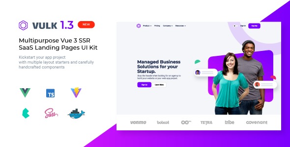 Vulk – Multipurpose Vue SSR SaaS Landing Pages UI Kit