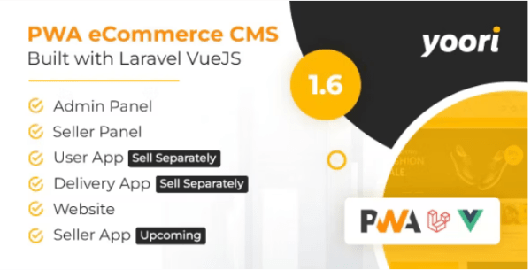 YOORI eCommerce Single & Multi-Vendor PWA Marketplace CMS