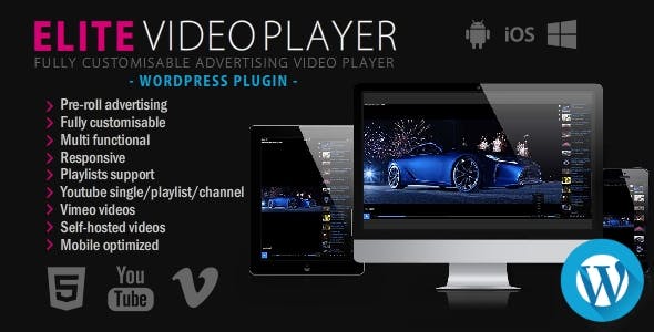 Elite-Video-Player.jpg Elite Video Player - WordPress plugin - Image 1